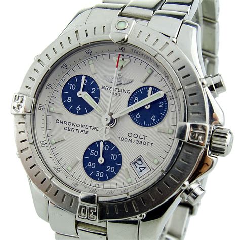 breitling colt quartz chrono blue a73350|breitling colt quartz.